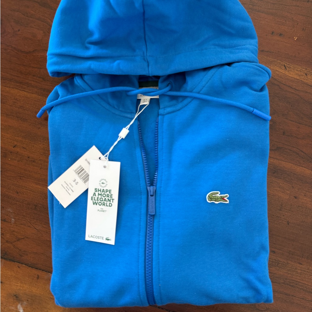 Lacoste Unisex Blue Hoodie Jacket Lacoste Unisex Blue Hoodie Jacket